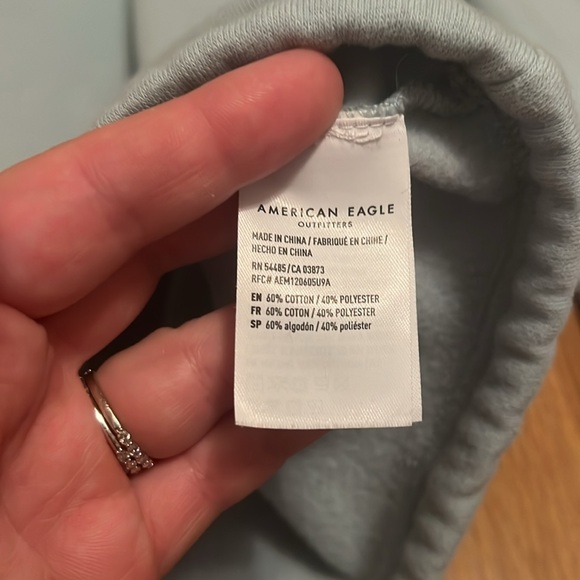 American Eagle blue‎ cropped cinched waist 1/4 Zip size medium - Picture 7 of 12